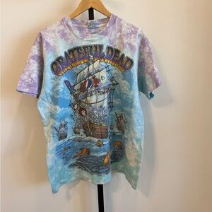Vintage 1993 Liquid Blue Grateful Dead Ship of Fools Tie-Dye Shirt USA XL
